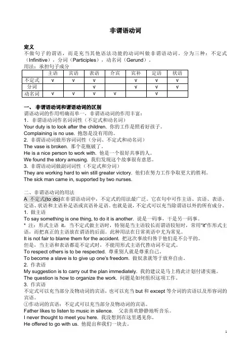 英语 非谓语动词 用法 讲解 知识点总结 完整版 最全 归纳 专项