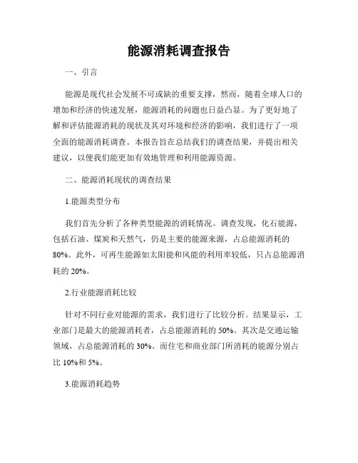 能源消耗调查报告