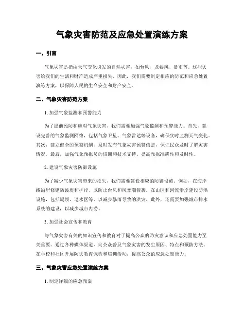气象灾害防范及应急处置演练方案