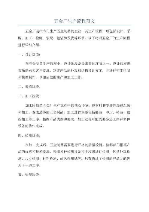 五金厂生产流程范文