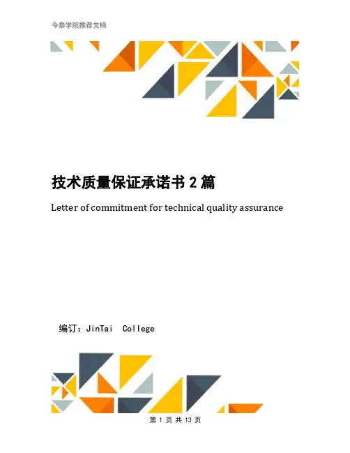 技术质量保证承诺书2篇