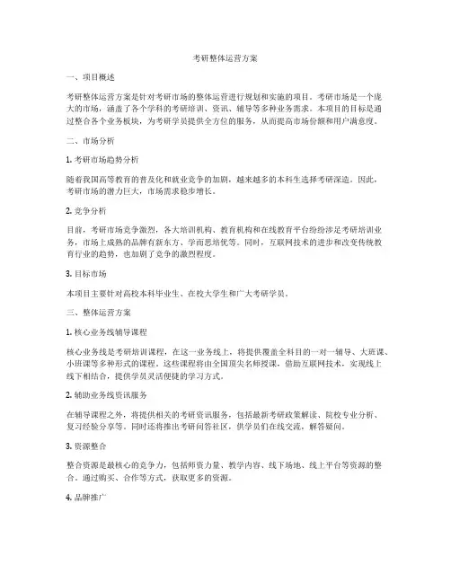 考研整体运营方案