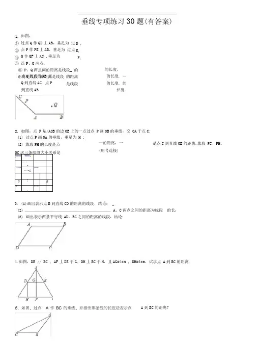 垂线的专项练习30题有复习资料