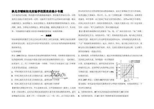 高三生物图表线小专题总结及其思维指导