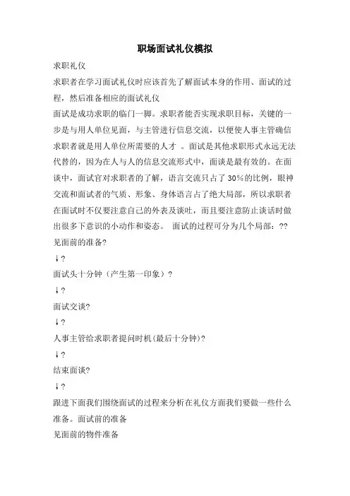 职场面试礼仪模拟
