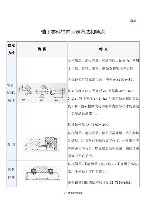 轴向固定方法