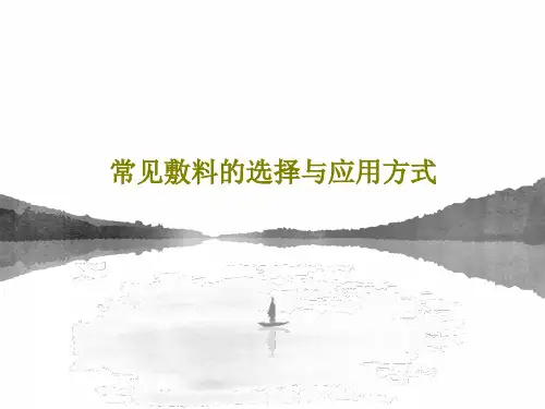 常见敷料的选择与应用方式48页PPT