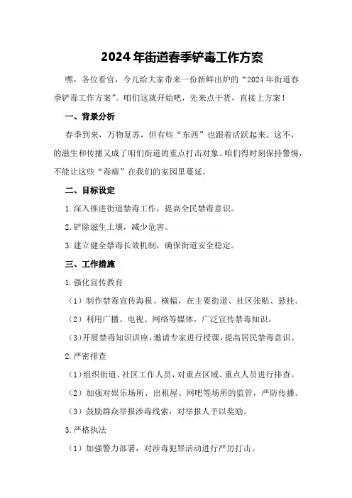 2024年街道春季铲毒工作方案