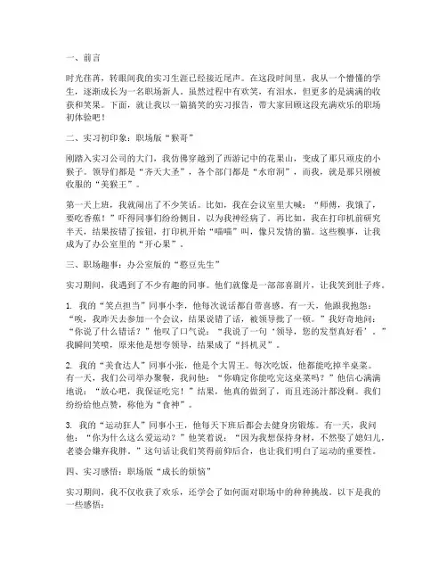 实习报告搞笑文案