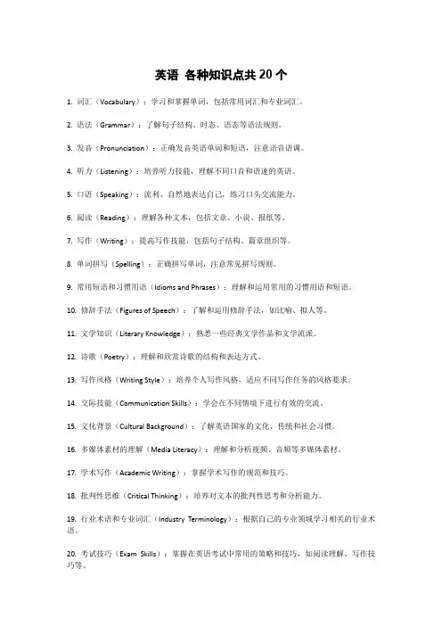 英语 各种知识点