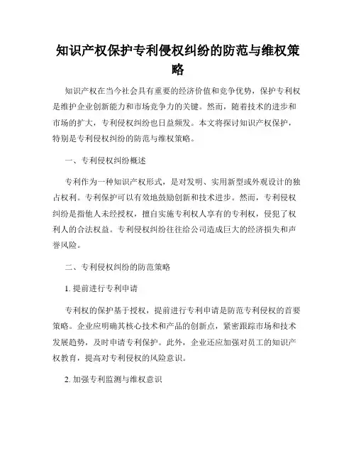 知识产权保护专利侵权纠纷的防范与维权策略