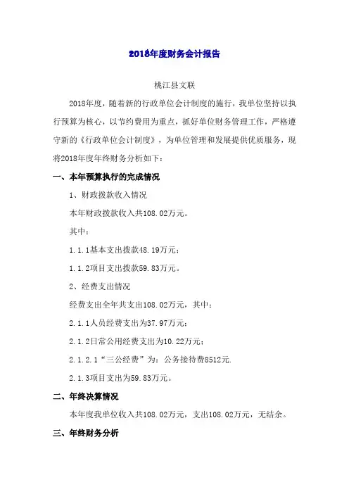 2018年度财务会计报告