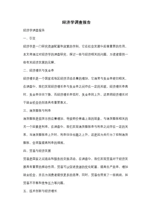 经济学调查报告
