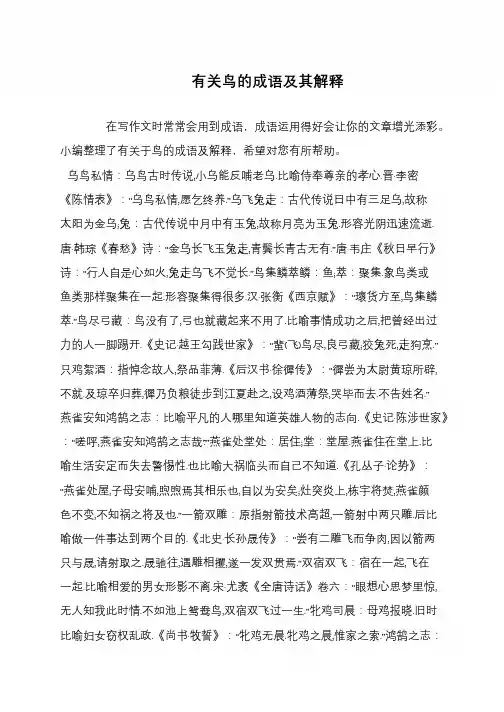 有关鸟的成语及其解释