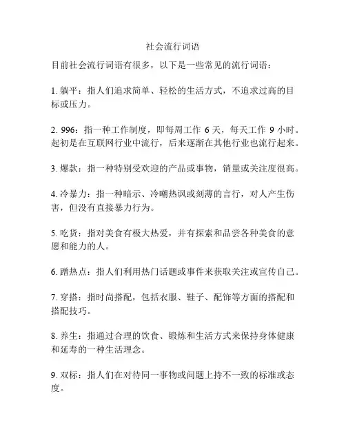 社会流行词语