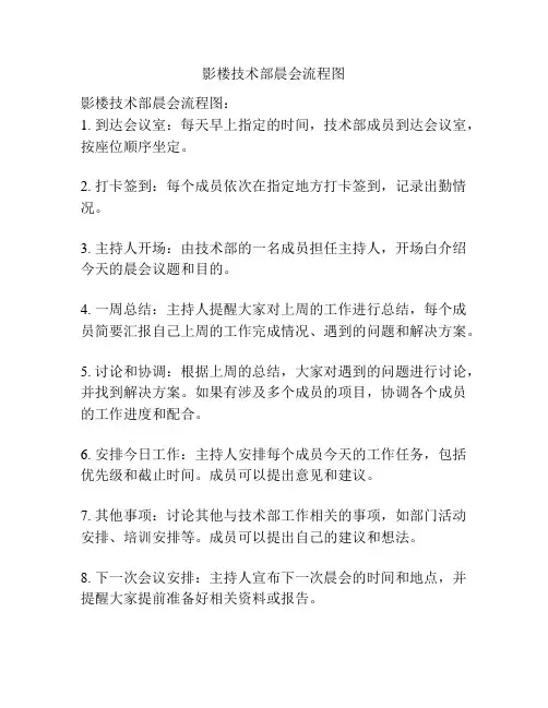 影楼技术部晨会流程图