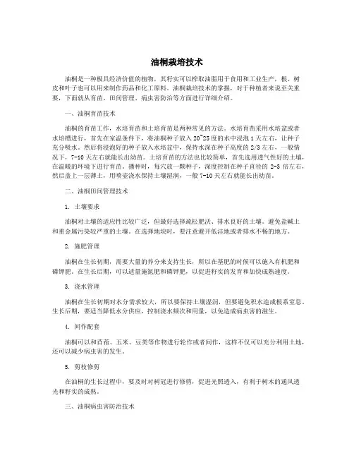 油桐栽培技术