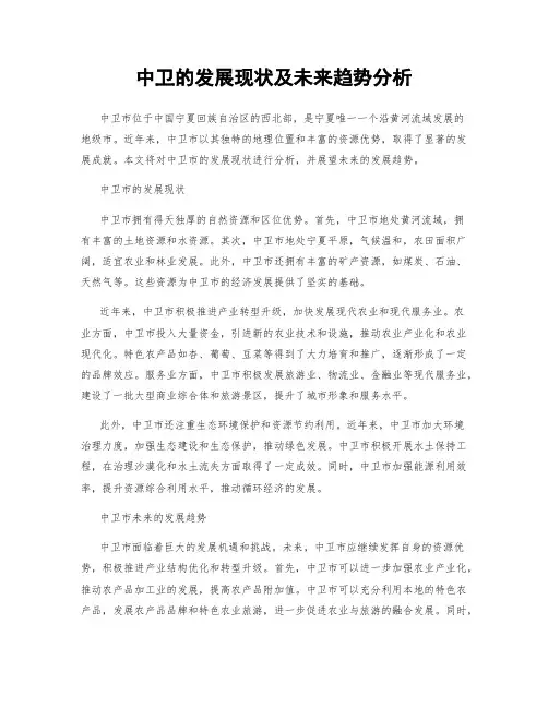 中卫的发展现状及未来趋势分析
