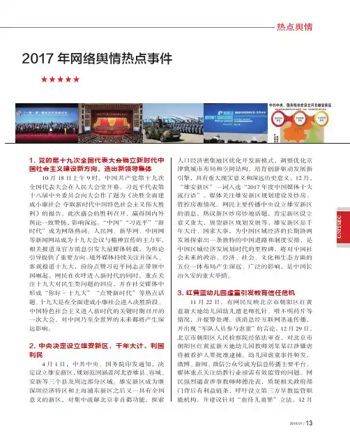 2017年网络舆情热点事件