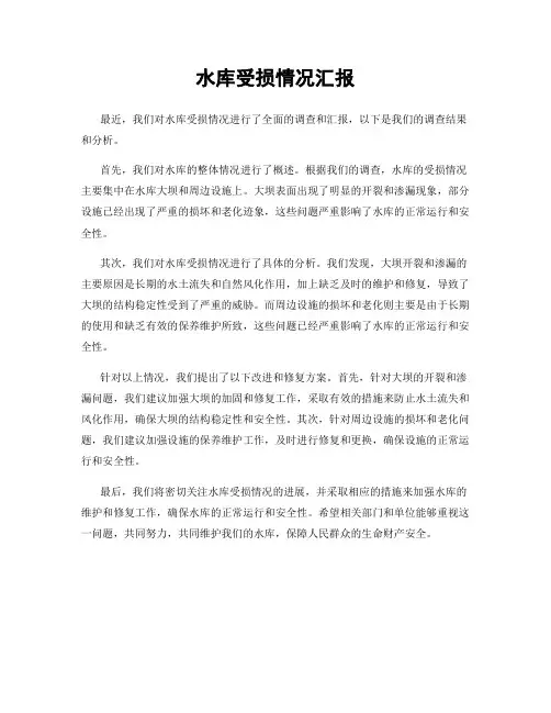 水库受损情况汇报