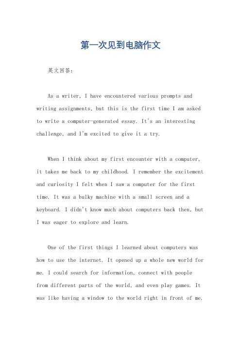 第一次见到电脑作文