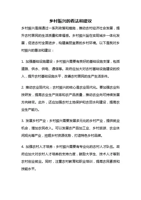 乡村振兴的看法和建议