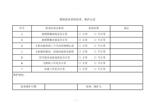视频监控维修记录