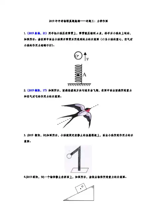2019年中考物理真题集锦——专题三：力学作图(word版含答案)