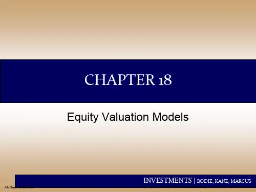 INVESTMENTS 投资学 Chap018 Equity Valuation Models