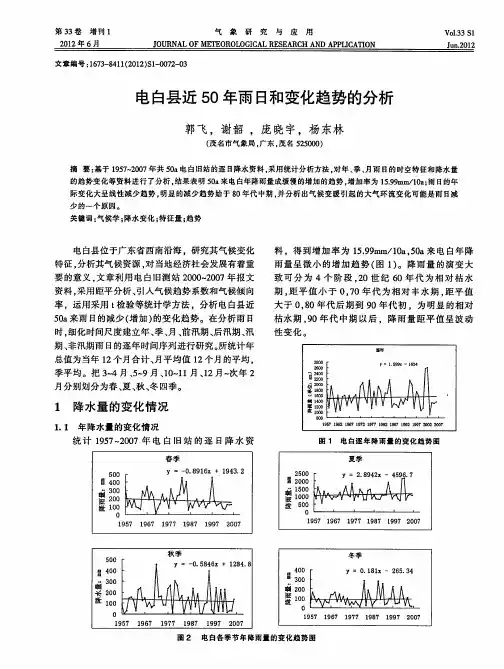 电白县近50年雨日和变化趋势的分析