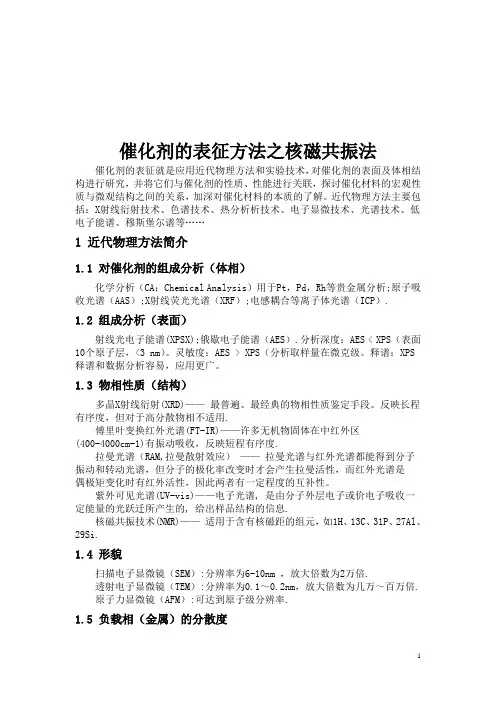 催化剂的表征方法