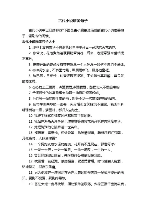 古代小说唯美句子