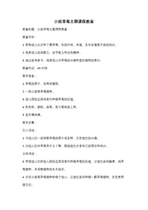 小班草莓主题课程教案