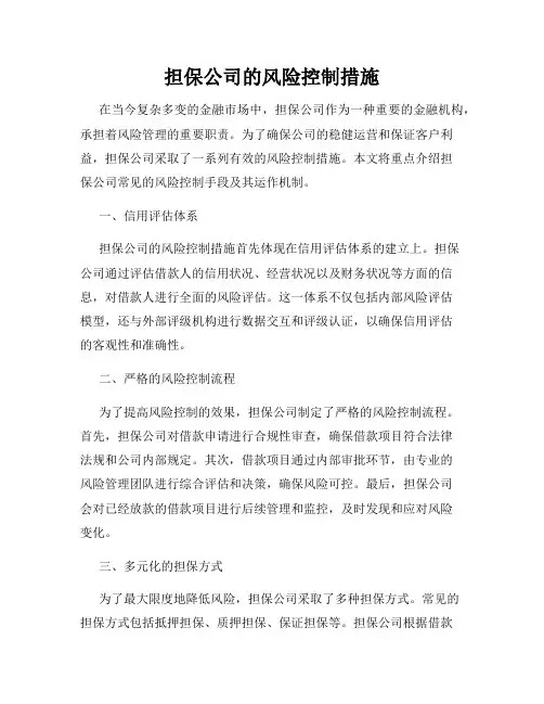 担保公司的风险控制措施