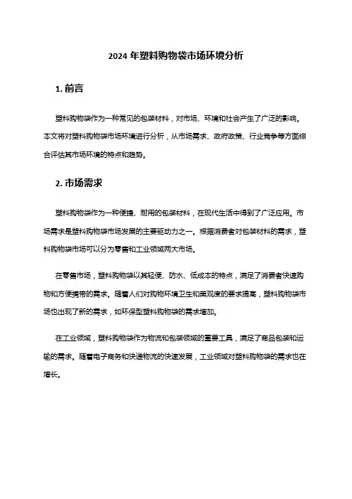 2024年塑料购物袋市场环境分析