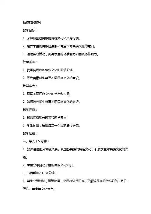 独特的民族风(教案)