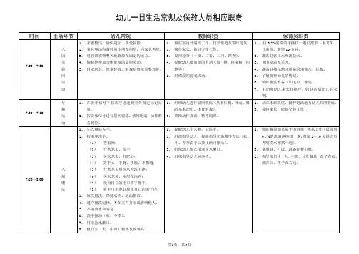 幼儿园一日流程及常规
