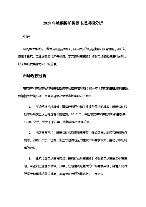 2024年玻璃棉矿棉板市场规模分析