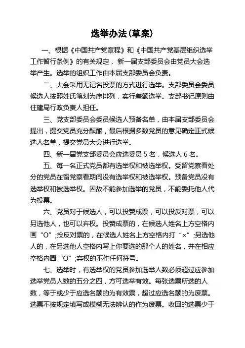 选举办法(草案)