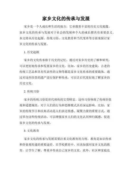家乡文化的传承与发展