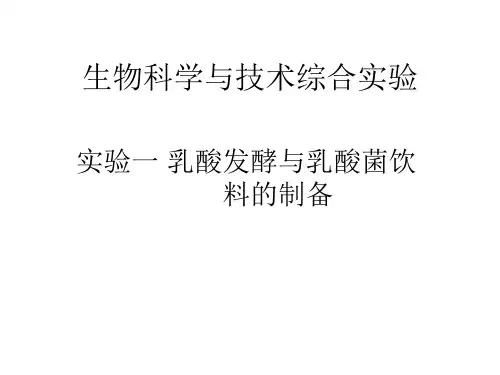 乳酸发酵与乳酸菌饮料的制备PPT课件