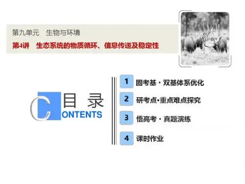 第九单元  第4讲 生态系统的物质循环、信息传递及稳定性