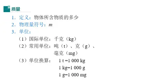 初中物理人教版八年级上册 第六章质量与密度  复习课件(共22张PPT)