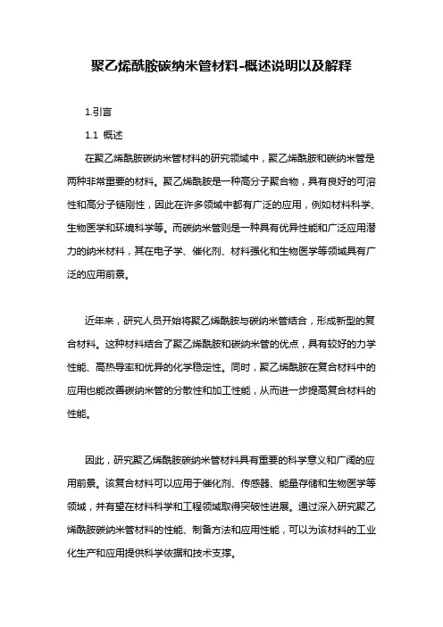 聚乙烯酰胺碳纳米管材料-概述说明以及解释