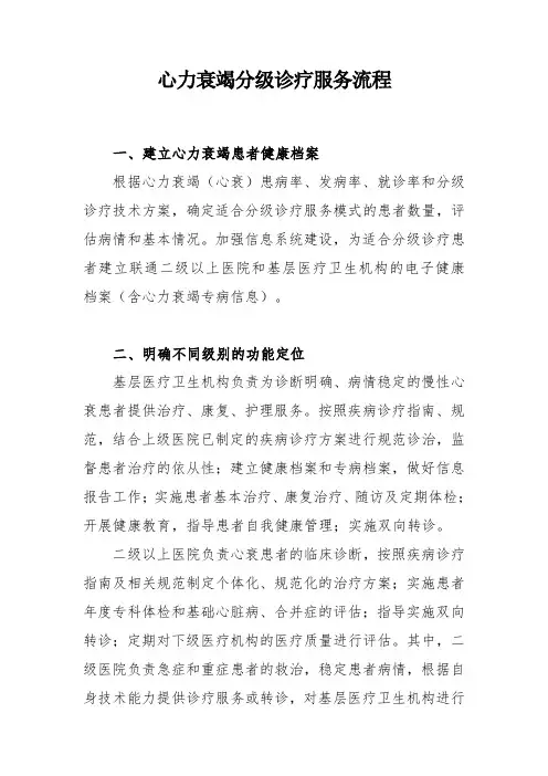 心力衰竭分级诊疗服务流程