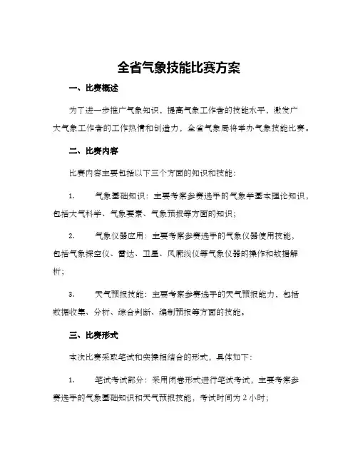 全省气象技能比赛方案