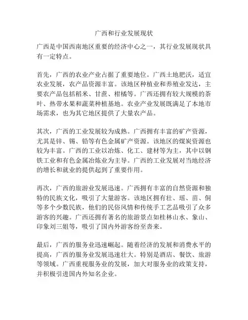 广西和行业发展现状