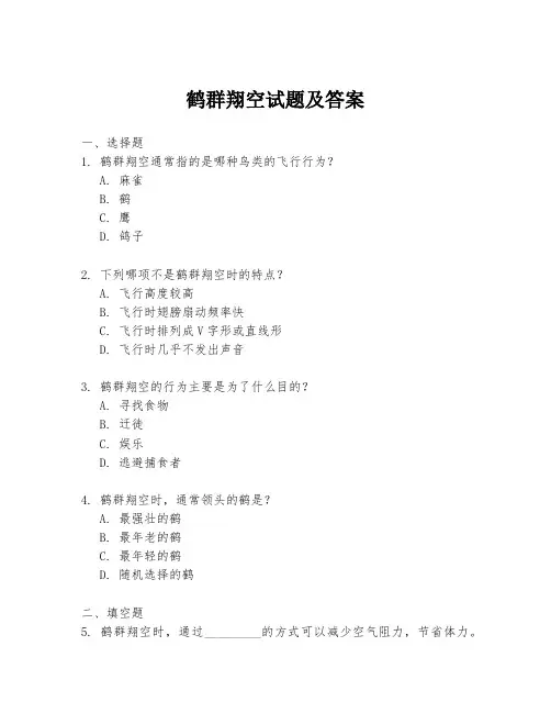 鹤群翔空试题及答案