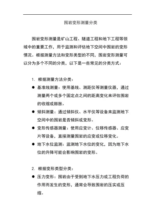 围岩变形测量分类