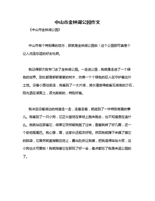 中山市金钟湖公园作文